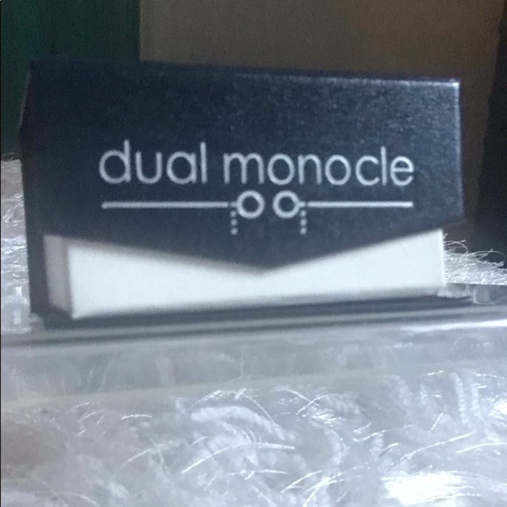 Dual Monocle Monogrammed “F” Cufflinks Silver Tone - Picture 3 of 4